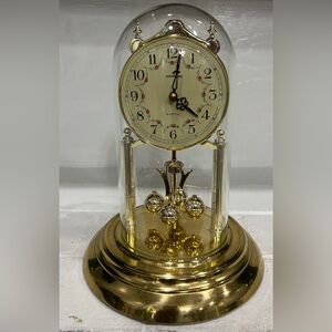 Vintage Junghans Quartz Made In Germany 85 Movement Desk Clock Works Tested